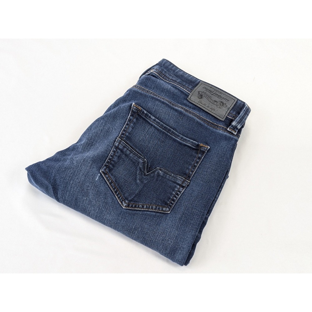 Diesel‎ Jeans Mens 31x28 Larkee Beex Regular Tapered Blue Embroidered Stretch
